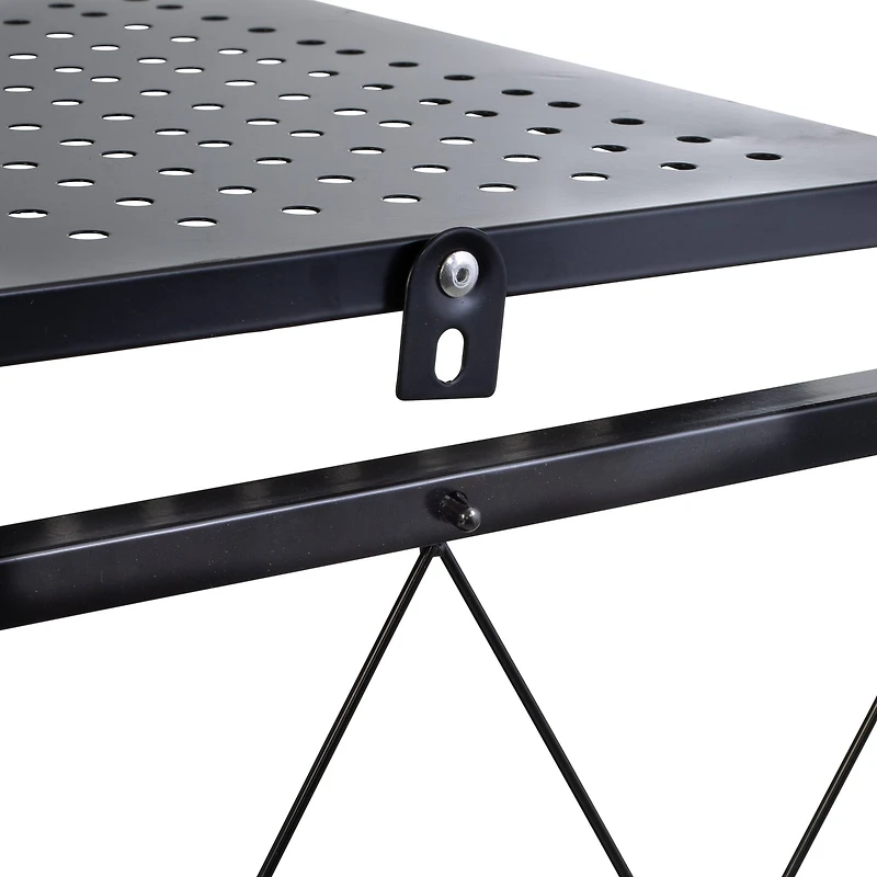 Honey Can Do Black Collapsible 4-Tier Metal Shelf