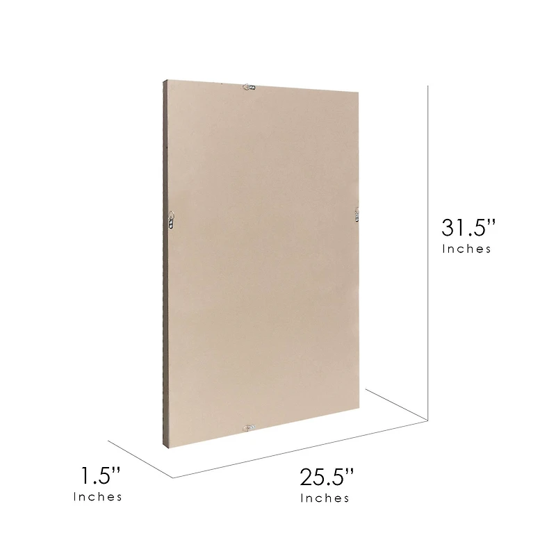 Head West 31.5" Silver Honeycomb Embossed Framed Beveled Wall Mirror