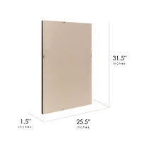 Head West 31.5" Silver Honeycomb Embossed Framed Beveled Wall Mirror