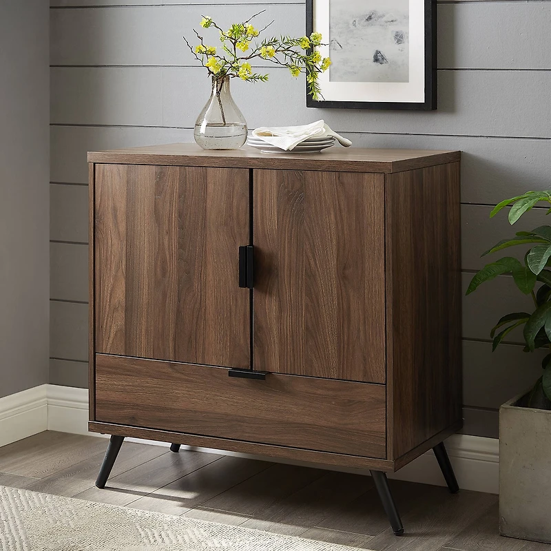 Walker Edison Dark Walnut 2 Door Accent Cabinet