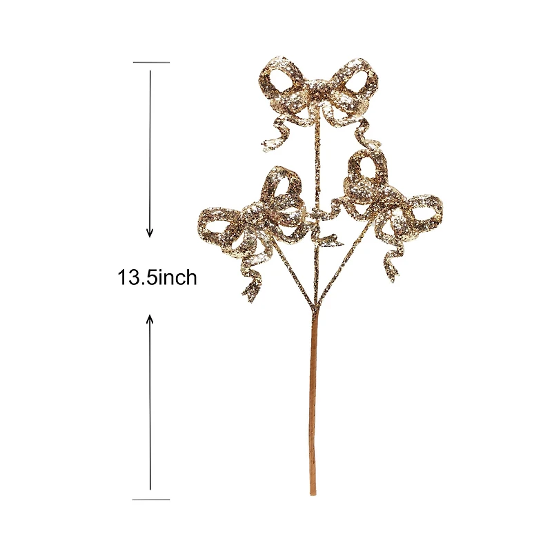 13.5" Gold Glitter Bow Trio Pick by Ashland®