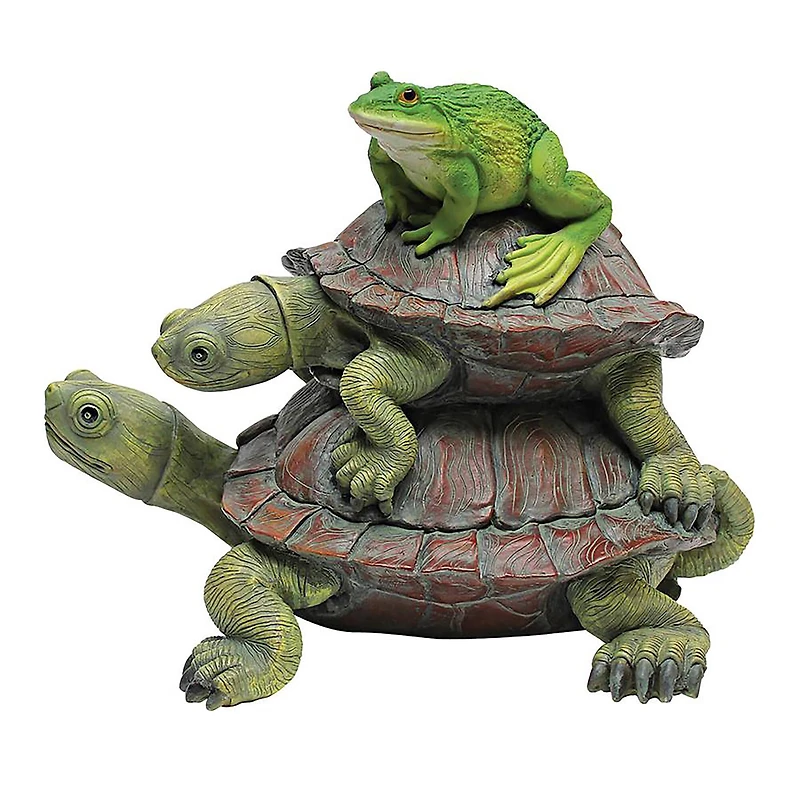 Design Toscano 8.5" In Good Company Frog Turtles Statue