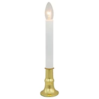 9" White & Gold Christmas Candle Lamp with Timer