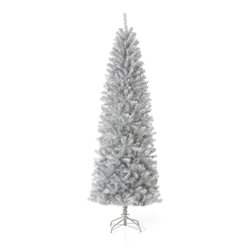 7.5ft. Unlit Silver Tinsel Artificial Christmas Tree