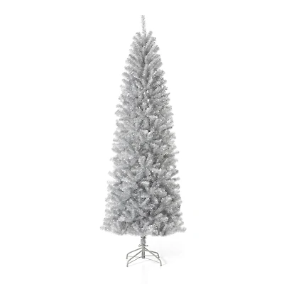 7.5ft. Unlit Silver Tinsel Artificial Christmas Tree