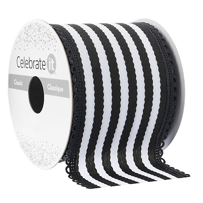 2.5" x 3yd. Taffeta Wired Striped Ribbon by Celebrate It™ Classic