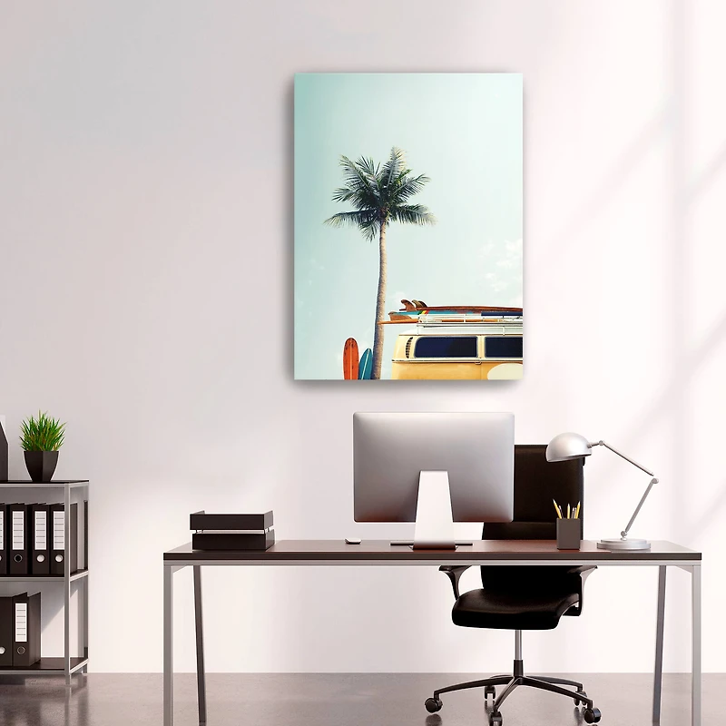 Surf Bus Yellow Canvas Giclee