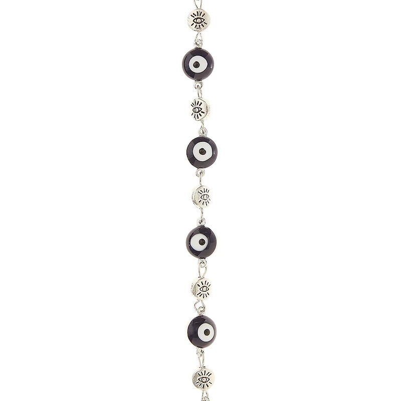 12 Pack: Rhodium Antique Metal Evil Eye Beads by Bead Landing™