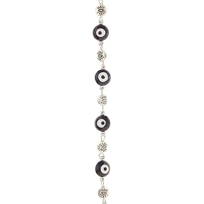 12 Pack: Rhodium Antique Metal Evil Eye Beads by Bead Landing™