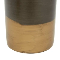 The Novogratz Set of 2 Gold Metal Contemporary Vase, 8", 9.25"