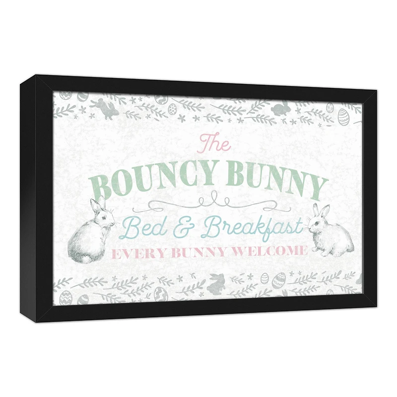 The Bouncy Bunny Bed & Breakfast Black Framed Canvas