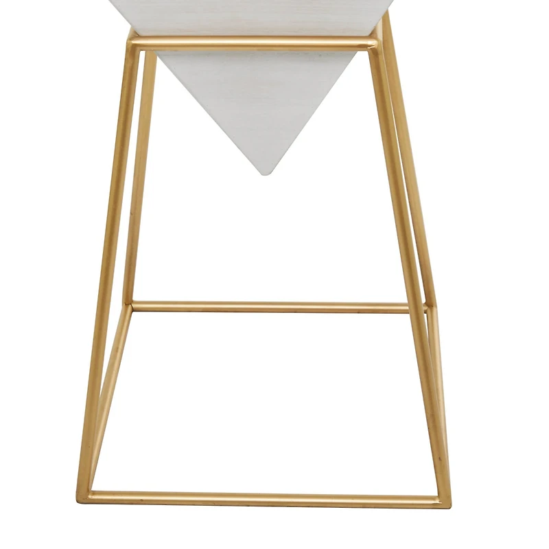 Gold Metal Modern Accent Table, 24" x 20" x 17"