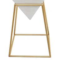 Gold Metal Modern Accent Table, 24" x 20" x 17"