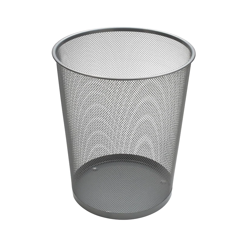 Organize It All Silver Mesh Round Wastebasket