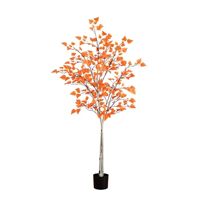 6ft. Autumn Paper Birch Artificial Fall Tree