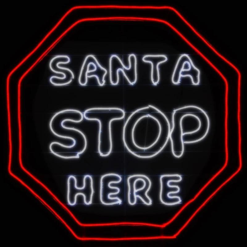 44'' Santa Stop Here LED Light Strip Sign