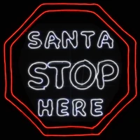 44'' Santa Stop Here LED Light Strip Sign