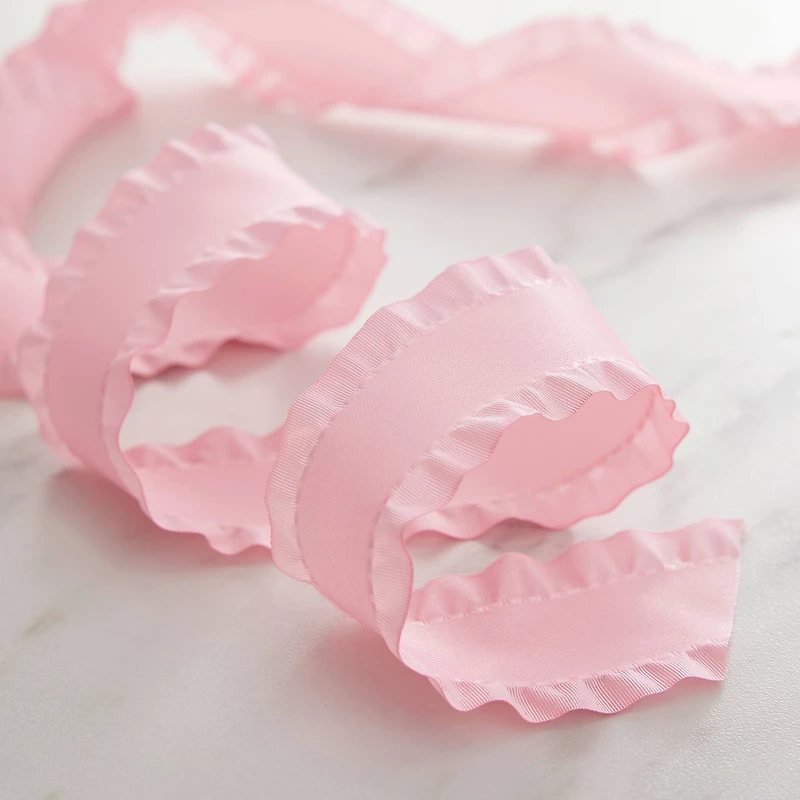 1.5" x 5yd. Satin Double Ruffle Ribbon by Celebrate It® 360