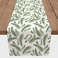 Green Fern Pattern 16" x 72" Cotton Twill Runner