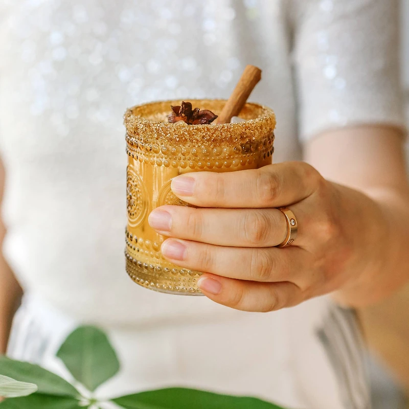 Kate Aspen® 10oz. Hobnail Beaded Floral Amber Drinking Glasses, 6ct.