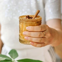 Kate Aspen® 10oz. Hobnail Beaded Floral Amber Drinking Glasses, 6ct.