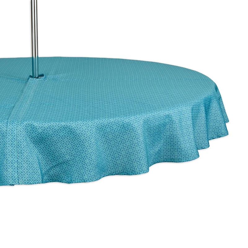 DII® Storm Blue Tonal Lattice Print Outdoor Tablecloth with Zipper