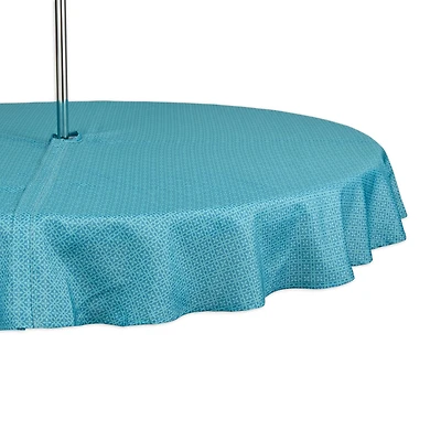 DII® Storm Blue Tonal Lattice Print Outdoor Tablecloth with Zipper