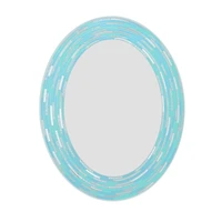 Head West Sea Glass Tile Framed Oval Wall Vanity Mirror - 23" x 29"