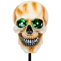 15" Lighted Skeleton Head Halloween Pathway Markers with Sound Set