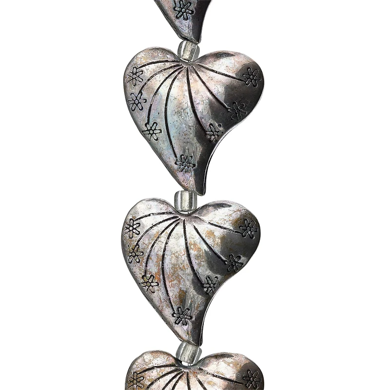 12 Packs: 5 ct. (60 total)  Silver Metal Heart Beads, 25mm by Bead Landing™