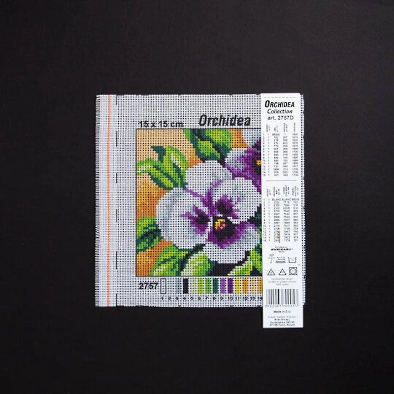 Orchidea Needlepoint Canvas For Halfstitch Without Yarn Pansy - Printed Tapestry Canvas