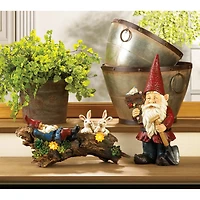 15" Welcome Gnome Solar Garden Statue