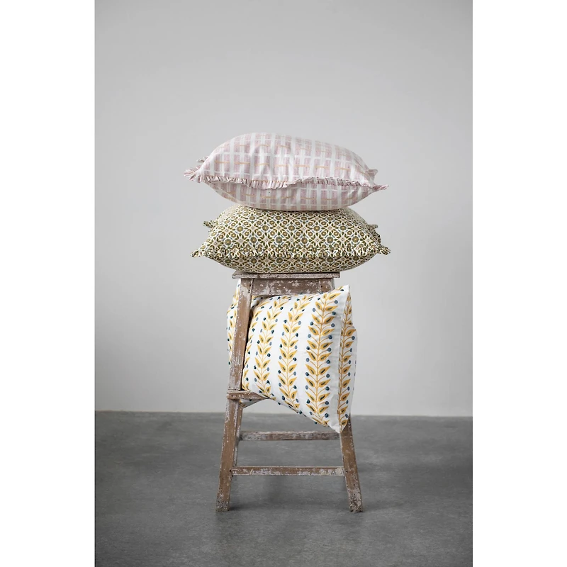 Hello Honey® Printed Embroidery & French Knots Lumbar Throw Pillow