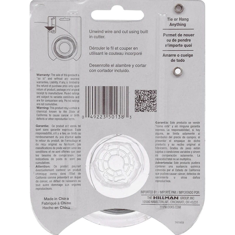 Ook® 28 Gauge Steel Galvanized Picture Hanging Wire, 100ft.