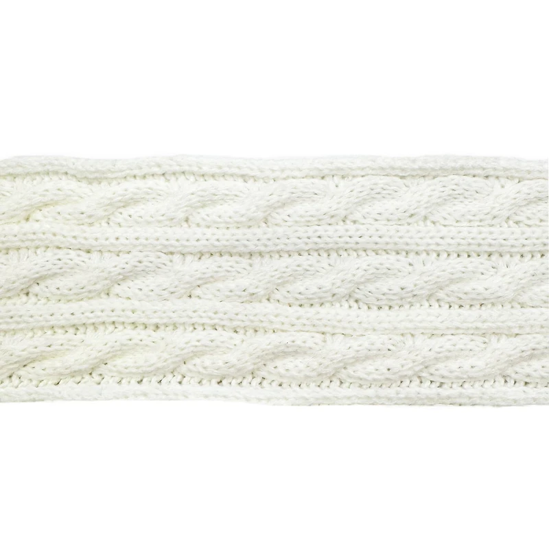 3.5" x 9ft. White Cable Knit Ribbon by Celebrate It®