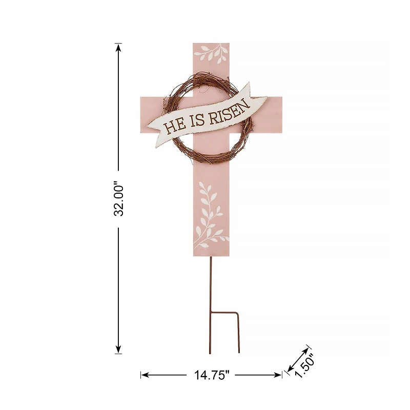 Glitzhome® 32" Easter He is Risen Yard Stake