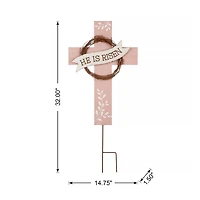 Glitzhome® 32" Easter He is Risen Yard Stake
