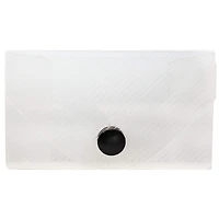 JAM Paper Clear Plastic Business Card Holder Case with Snap Closure