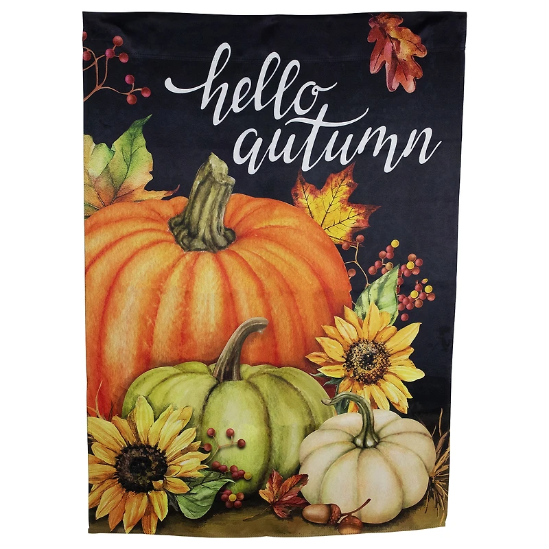 40" x 28" Pumpkins & Sunflowers Hello Autumn Outdoor Fall Harvest House Flag