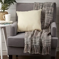 Variegated Gray Acrylic Throw
