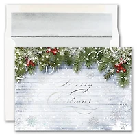 JAM Paper Snowy Sentiment Blank Christmas Cards & Envelopes Set
