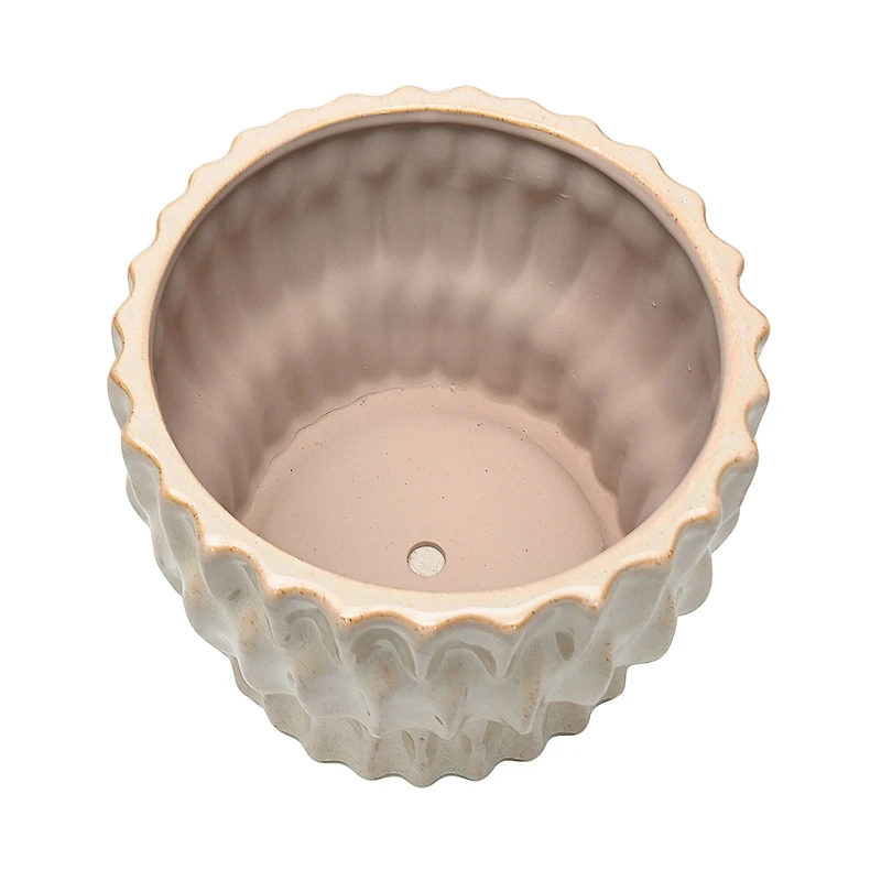 9" Tan Modern Ceramic Pot by Ashland®