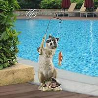 Design Toscano The Masked Fisherman Raccoon Statue