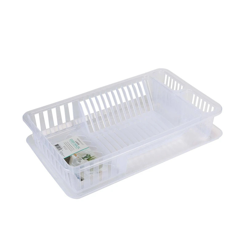 Kitchen Details Large Clear Dish Rack with Tray