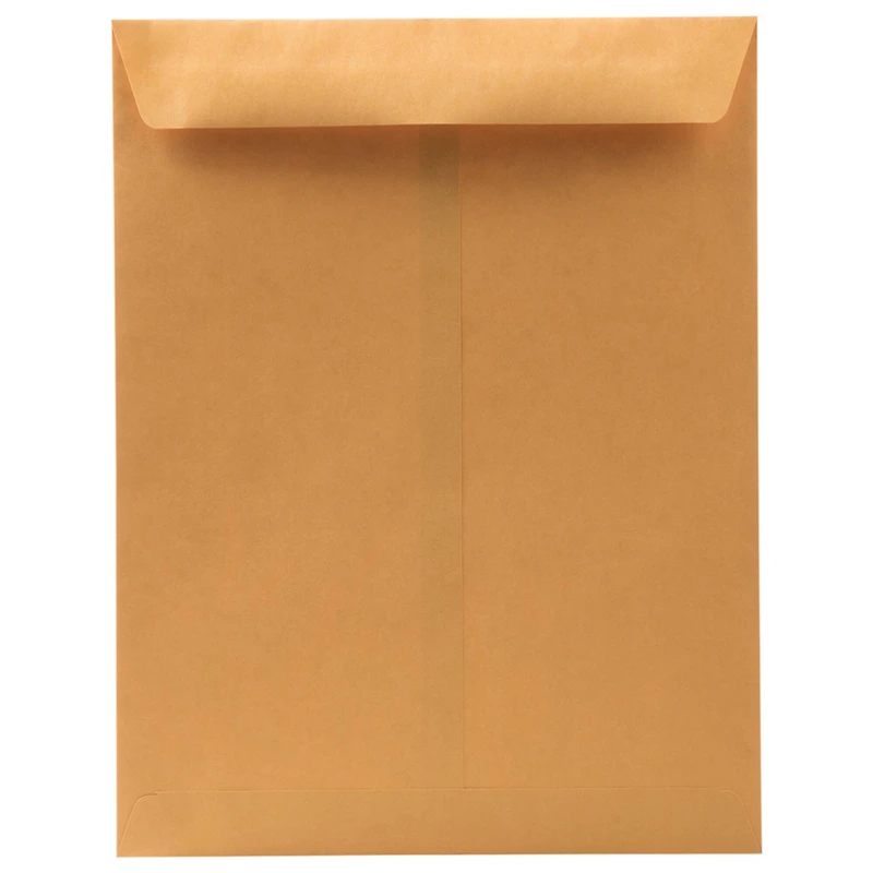 JAM Paper 10" x 13" Brown Kraft Recycled Manila Open End Envelopes, 100ct.