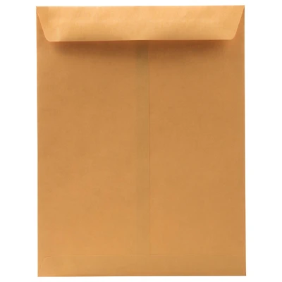 JAM Paper 10" x 13" Brown Kraft Recycled Manila Open End Envelopes, 100ct.