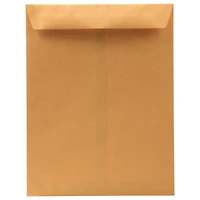JAM Paper 10" x 13" Brown Kraft Recycled Manila Open End Envelopes, 100ct.