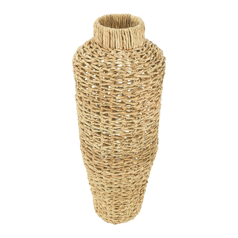 Hello Honey® 30" Handwoven Water Hyacinth & Rattan Floor Vase