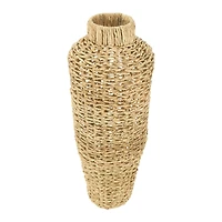 Hello Honey® 30" Handwoven Water Hyacinth & Rattan Floor Vase