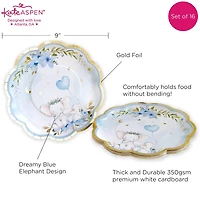 Kate Aspen® 9" Blue Elephant Baby Shower Premium Paper Plates, 16ct.